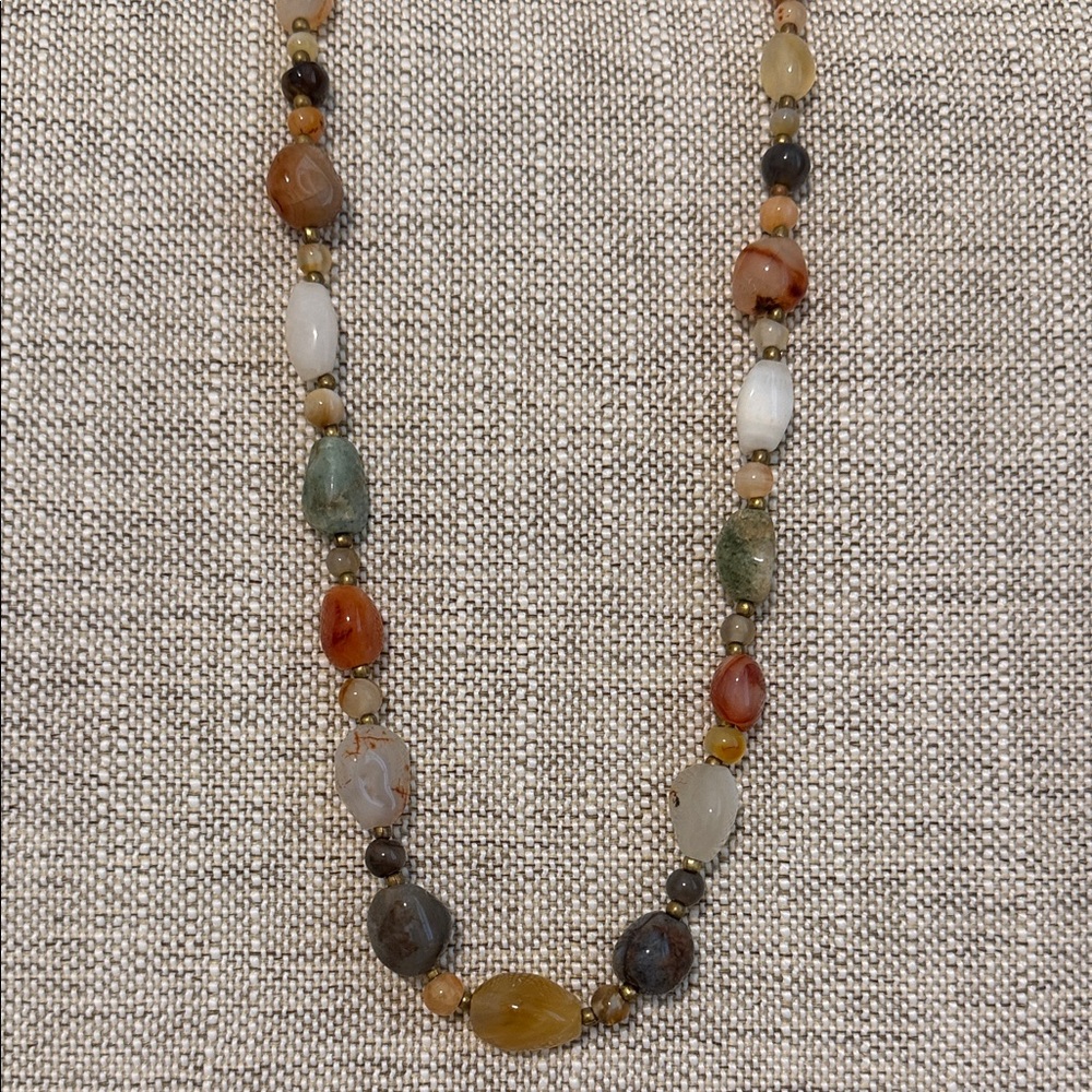 Multi-Color Natural Stone Beaded Necklace - Women Jewelry